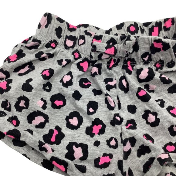Free Style Toddler Girls Leopard Print Shorts 3T Gray Pink Cotton Elastic Waist - Picture 7 of 8